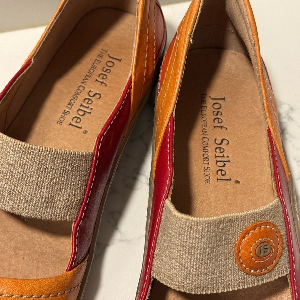 Josef Seibel - The European Comfort Shoe Women's Red and Orange -Maryjane’s - Picture 9 of 11